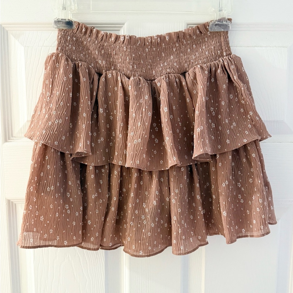 Floral ruffled skirt with attached shorts size s